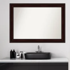 41" X 29" Non-Beveled Bathroom Wall Mirror Coffee Bean Brown - Amanti Art -Bathroom Accessories Store GUEST 5bebb32f 2731 4298 9f13 dc15e15ffbb8