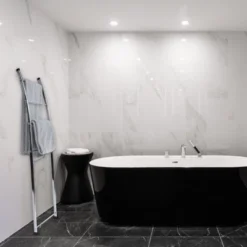 Juvale 59 Inch 4-Rung Wall Leaning Towel Rack, Holder & Stand, Blanket Ladder For Bathroom Decor, Oval Tube Chrome Metal -Bathroom Accessories Store GUEST 5c4a7f06 eb2d 4e05 a371 9e3778a3107c