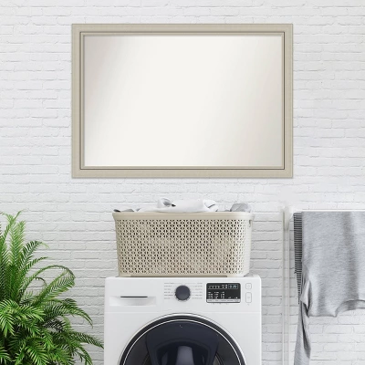 40" X 28" Non-Beveled Romano Silver Narrow Wood Bathroom Wall Mirror - Amanti Art 10 40" X 28" Non-Beveled Romano Silver Narrow Wood Bathroom Wall Mirror - Amanti Art - Image 8