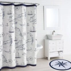 72"X72" Cape Island Shower Curtain Navy - City Scene 9 72"X72" Cape Island Shower Curtain Navy - City Scene -Bathroom Accessories Store GUEST 615ac137 e959 4c44 99d7 295f645dabca