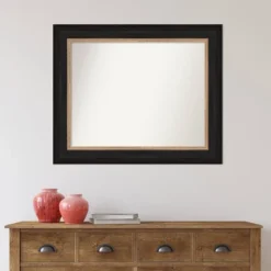 35" X 29" Non-Beveled Vogue Black Bathroom Wall Mirror - Amanti Art -Bathroom Accessories Store GUEST 6278237b 9f55 4757 9c93 84781f993125
