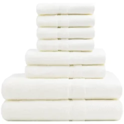 PiccoCasa 100% Combed Cotton Soft 600 GSM Absorbent Lightweight Shower Towel Set 8 Pcs -Bathroom Accessories Store GUEST 627e2b39 81b9 47d8 9ed1 3ca75e888c40