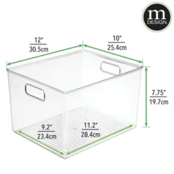 MDesign Plastic Bathroom Storage Bin Tote With Handles -Bathroom Accessories Store GUEST 62dd54ca 384c 45f9 a898 6684aa212014