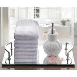 Creative Scents White Embellished Towel Set With Gift Box 13 Creative Scents White Embellished Towel Set With Gift Box -Bathroom Accessories Store GUEST 64d20f26 f92c 448b 8f50 4ba5d69f867d