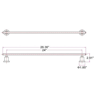 24" Geneva Contemporary Towel Bar Satin Nickel - Design House 4 24" Geneva Contemporary Towel Bar Satin Nickel - Design House - Image 2