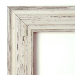 Amanti Art Country White Wash Petite Bevel Wood Bathroom Wall Mirror 28.5 X 22.5 In.