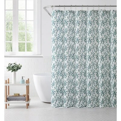 Saro Lifestyle Eucalytpus Leaf Shower Cutain, 70"x72" Oblong, Eucalyptus 3 Saro Lifestyle Eucalytpus Leaf Shower Cutain, 70"x72" Oblong, Eucalyptus