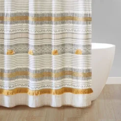 72"x72" Striped Cody Cotton Shower Curtain With Tassel - Ink+Ivy -Bathroom Accessories Store GUEST 69287d59 7e2d 414a add9 b7e64f39f080