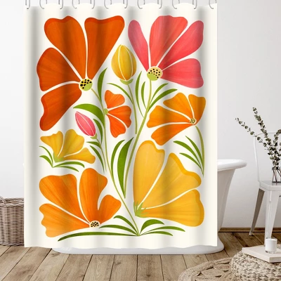 Americanflat 71" X 74" Shower Curtain, Spring Wildflowers By Modern Tropical 4 Americanflat 71" X 74" Shower Curtain, Spring Wildflowers By Modern Tropical - Image 2