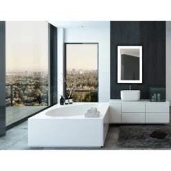 Hamilton Hills 24" X 32" Contemporary Backlit Polished Rubber, Rectangular Mirror