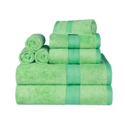 8 Piece Assorted Bath Towel Set, Rayon From Bamboo And Cotton, Ultra-Soft Plush Quick Drying, Solid Terry Towels With Dobby Border By Blue Nile Mills -Bathroom Accessories Store GUEST 6d3fa7d8 3974 483d af52 4289a80c2447