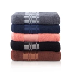 100% Cotton Medium Weight Geometric Border 6 Piece Assorted Bathroom Towel Set By Blue Nile Mills -Bathroom Accessories Store GUEST 6db63547 6b83 41db 9bc7 8dc6c267d97e