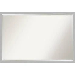 Hera Brushed Framed Bathroom Vanity Wall Mirror Chrome - Amanti Art -Bathroom Accessories Store GUEST 6df4086a 6bad 4d68 99c9 40345b6b8552