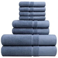 PiccoCasa 100% Combed Cotton Soft 600 GSM Absorbent Lightweight Shower Towel Set 8 Pcs -Bathroom Accessories Store GUEST 6e09610c f7fa 404c a93b 9fa1d1a1ebae