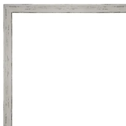Amanti Art Shiplap White Narrow Petite Bevel Wood Bathroom Wall Mirror 25 X 19 In.
