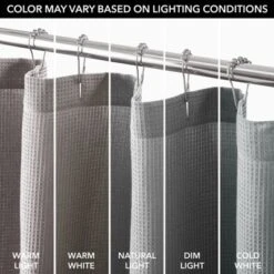 MDesign Cotton Waffle Weave Fabric Shower Curtain -Bathroom Accessories Store GUEST 70cab0e5 0ae4 428e 809c 595d9f551b76
