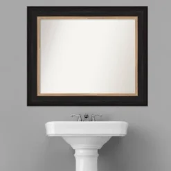 35" X 29" Non-Beveled Vogue Black Bathroom Wall Mirror - Amanti Art -Bathroom Accessories Store GUEST 7151269e 0f8e 4ab4 9920 d5c5ebc54232