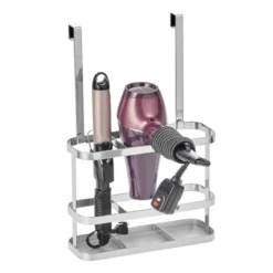 MDesign Steel Bath Over Cabinet Door Hair Tool Storage Organizer Basket -Bathroom Accessories Store GUEST 719c15c2 f5bf 4483 b44f d14316472cb1