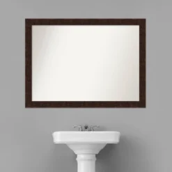 42" X 31" Non-Beveled William Mottled Bronze Narrow Bathroom Wall Mirror - Amanti Art -Bathroom Accessories Store GUEST 71d05f68 d401 4d8e 98fb 8853e6c69069
