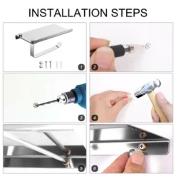 Unique Bargains Toilet Phone Shelf Stainless Steel Tissue Fixed Toilet Paper Holders Silver 1 Pc 12 Unique Bargains Toilet Phone Shelf Stainless Steel Tissue Fixed Toilet Paper Holders Silver 1 Pc -Bathroom Accessories Store GUEST 71f1b1f4 86c0 44d3 93b7 c78147743f25