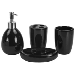 Home Basics 4 Piece Bath Accessory Set -Bathroom Accessories Store GUEST 72f20a81 b6d5 45fe 9666 972eb0bb1a77