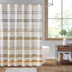 72"x72" Striped Cody Cotton Shower Curtain With Tassel - Ink+Ivy -Bathroom Accessories Store GUEST 734413c2 30f9 41e2 9372 0b65fa9b7340