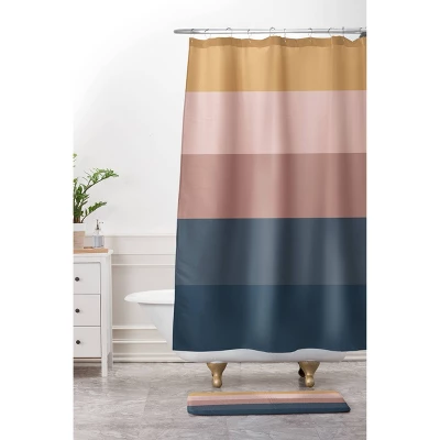 Colour Poems Minimal Retro Striped Memory Foam Bath Mat Blue/Pink - Deny Designs 3 Colour Poems Minimal Retro Striped Memory Foam Bath Mat Blue/Pink - Deny Designs