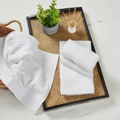 4pc Feather Touch Cotton Hand Towel Set White - Trident Group 3 4pc Feather Touch Cotton Hand Towel Set White - Trident Group