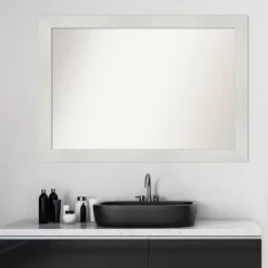 41" X 29" Non-Beveled Mosaic Bathroom Wall Mirror White - Amanti Art -Bathroom Accessories Store GUEST 76268598 2471 4839 b008 e7d8d6ebe019
