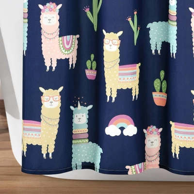72"x72" Make A Wish Southwest Llama Cactus Shower Curtain Single - Lush Décor 5 72"x72" Make A Wish Southwest Llama Cactus Shower Curtain Single - Lush Décor - Image 3