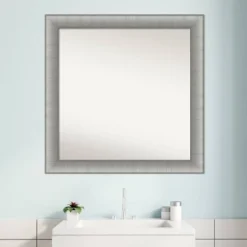 31" X 31" Non-Beveled Elegant Bathroom Wall Mirror Brushed Pewter - Amanti Art 17 31" X 31" Non-Beveled Elegant Bathroom Wall Mirror Brushed Pewter - Amanti Art -Bathroom Accessories Store GUEST 7753fc46 685e 4ca1 9a96 9fa816fea56f