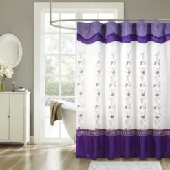 Priscilla Embroidered Shower Curtain With Double Valance By RT Designers Collection -Bathroom Accessories Store GUEST 77917ef7 d80d 46b7 9b1f 94bddc0bf567