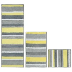 MDesign Striped Microfiber Bathroom Spa Mat Rugs/Runner, Set Of 3 -Bathroom Accessories Store GUEST 78dcb0e4 5634 4685 a1b8 e93e38ee267d
