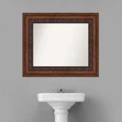 38" X 32" Non-Beveled Decorative Bathroom Wall Mirror Bronze - Amanti Art -Bathroom Accessories Store GUEST 796382e7 02e9 469d bb5e ad40a8867e22