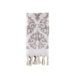 2pc Mirage Fringe Hand Towel Set Taupe - Saturday Knight Ltd.