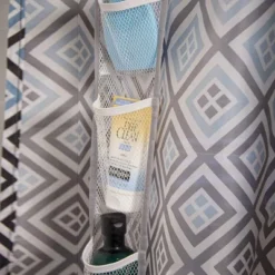 Grand Fusion - Hanging Shower Caddy 2 Pk - Hanging Fabric Shower Caddy Mesh Design Attaches To Shower Rod Via Grommets Or Hook And Loop Straps. Holds Shampoo, Body Wash, Razors, Poufs -Bathroom Accessories Store GUEST 7ad5a601 79ad 496e 9c8d 9c01d7b39fc0