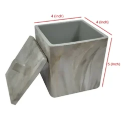 Stone Hedge Resin Decorative Bathroom Vanity Countertop Storage Organizer Canister Jar - Nu Steel -Bathroom Accessories Store GUEST 7d58dc26 5980 45c1 a244 55b6dfa85a9c