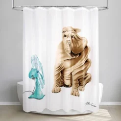 Fan Dog Shower Curtain - Allure Home Creations
