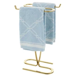 MDesign Metal Hand Towel Holder Stand For Countertop - 2 Pack - Soft Brass -Bathroom Accessories Store GUEST 7e97f662 2020 47ea a1aa ecb765175c53
