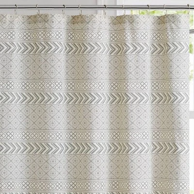 Chase Shower Curtain Off White/Black - Brooklyn Loom 3 Chase Shower Curtain Off White/Black - Brooklyn Loom