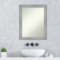 22" X 28" Non-Beveled Flair Bathroom Wall Mirror Polished Nickel - Amanti Art -Bathroom Accessories Store GUEST 7f62c0d1 7b36 41ee 81bf 74a5ddc8e398
