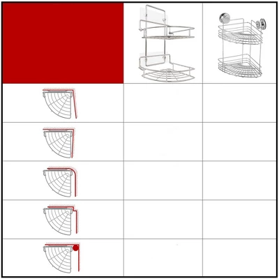 Vdomus 9" X 9" Wall Mounted Corner Shelf Organizer Shower Caddy - Polished Chrome - 2 Tier 3 Vdomus 9" X 9" Wall Mounted Corner Shelf Organizer Shower Caddy - Polished Chrome - 2 Tier