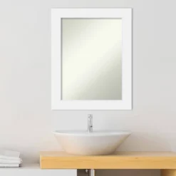 23" X 29" Non-Beveled Corvino Wood Bathroom Wall Mirror White - Amanti Art -Bathroom Accessories Store GUEST 7f8d6144 023c 4352 8194 95d82c1acb5f