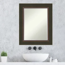 Amanti Art Milano Bronze Petite Bevel Wood Bathroom Wall Mirror 30.5 X 24.5 In. -Bathroom Accessories Store GUEST 80509106 3c2a 4be0 973c c10ee8540a65