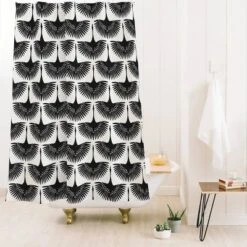 Caroline Okun Majestic Crane Shower Curtain Black - Deny Designs