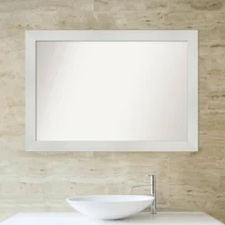 41" X 29" Non-Beveled Mosaic Bathroom Wall Mirror White - Amanti Art -Bathroom Accessories Store GUEST 80e3d0db ca1d 42a8 98be bfe5c1a43b67