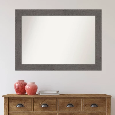 42" X 30" Non-Beveled Rustic Plank Gray Bathroom Wall Mirror - Amanti Art 7 42" X 30" Non-Beveled Rustic Plank Gray Bathroom Wall Mirror - Amanti Art - Image 5