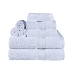 8 Piece Assorted Bath Towel Set, Rayon From Bamboo And Cotton, Ultra-Soft Plush Quick Drying, Solid Terry Towels With Dobby Border By Blue Nile Mills -Bathroom Accessories Store GUEST 83e1dbdb 00fc 4bd3 92cd bf5376ce56e1