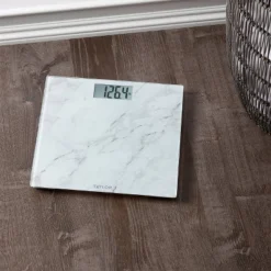 Glass Digital Scale With Marble Design White - Taylor