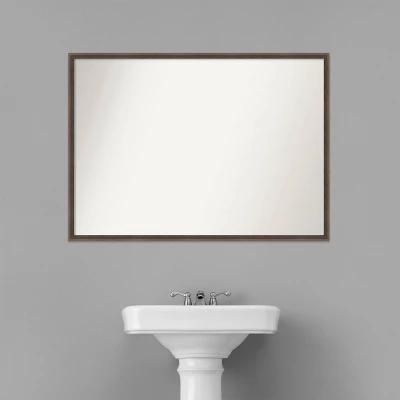 39" X 28" Non-Beveled Hardwood Wedge Wood Bathroom Wall Mirror Mocha Brown - Amanti Art 8 39" X 28" Non-Beveled Hardwood Wedge Wood Bathroom Wall Mirror Mocha Brown - Amanti Art - Image 6